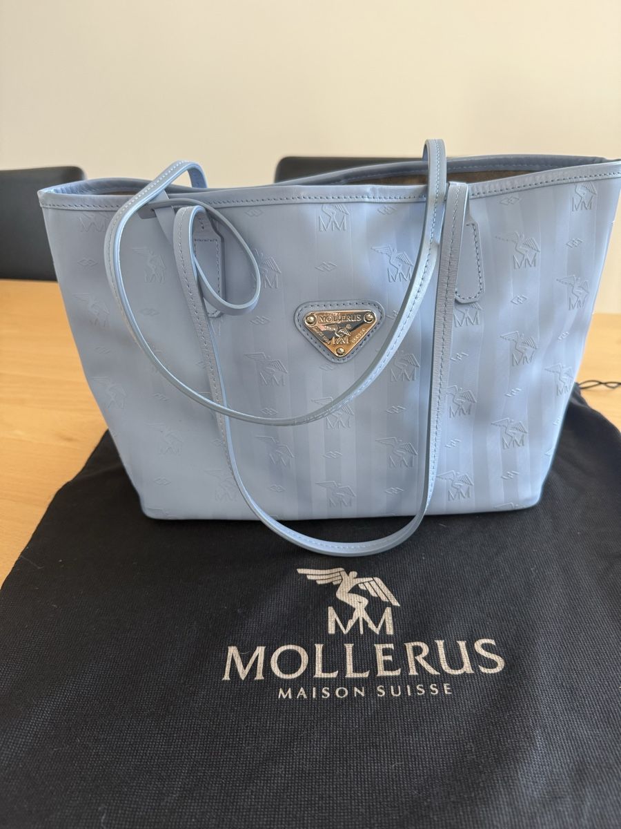 Maison Mollerus Borse da donna: Mollerus Genf Shopper Hellblau – Usato da Remetschwil venduto da Ka95