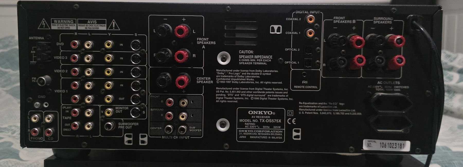 Onkyo Amplificatori: Onkyo TX-DS575X – Usato da Morges venduto da MGaming 2