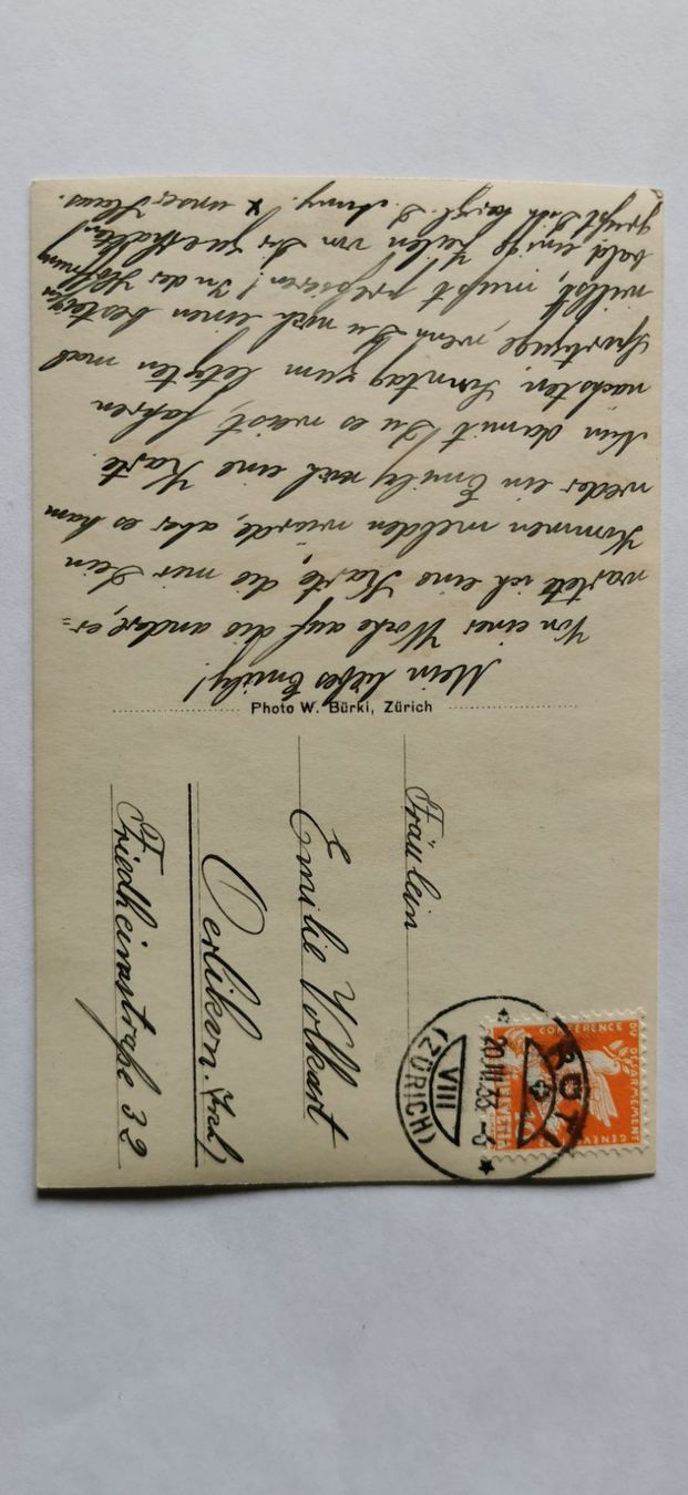 Ansichtskarten: Postkarte 1933 – Gebraucht aus Aadorf von Chnorli-Furz 1