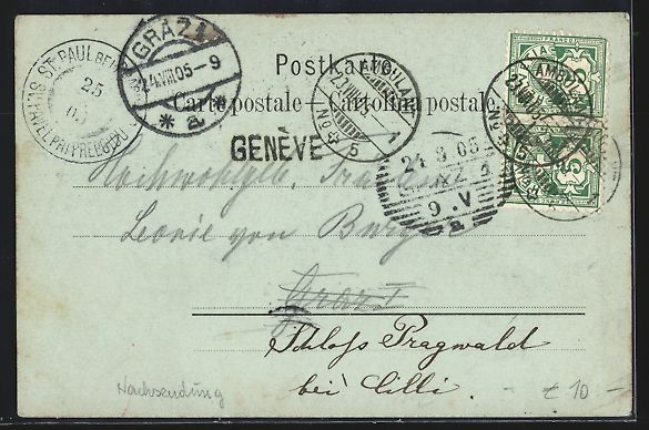 Cartoline postali: Mondschein-AK Genève, Flusspartie mit B – Usato da Berlin venduto da bartko-reher 1