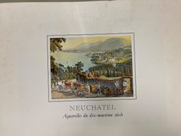 Livre aquarelles de Neuchâtel 19eme siècle
