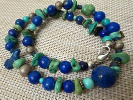 Lapislazuli und Türkis Kette