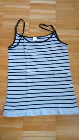 Schwarz-weisses Spaghetti-Top, 36/38