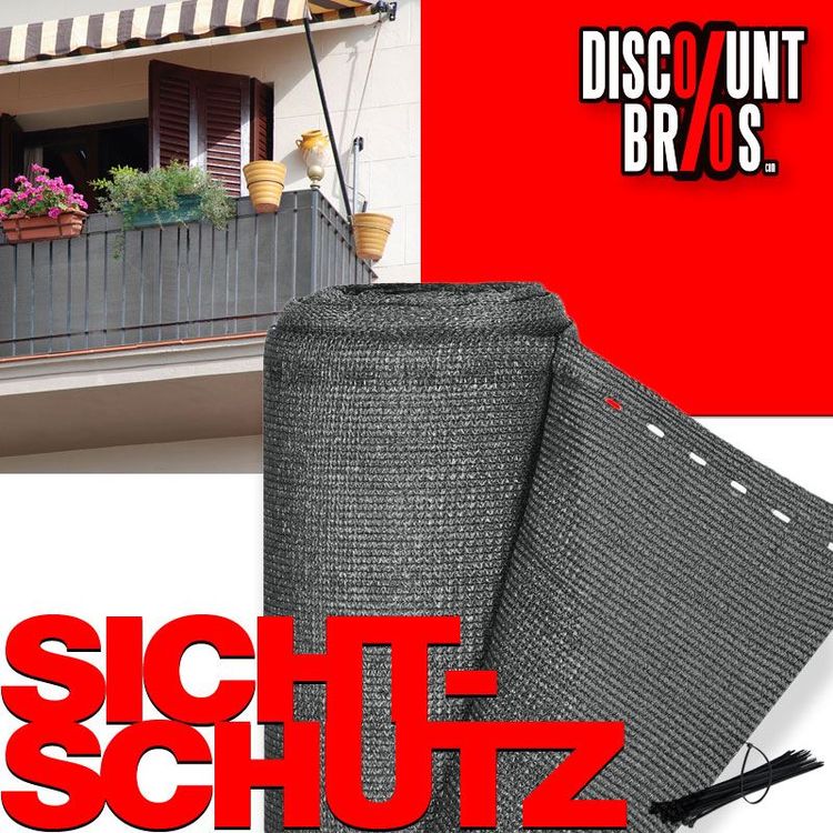 Balkon Sichtschutz 1,83x15,2m - HDPE Schattiernetz Mit 90% Beschattung & 80 Kabelbindern