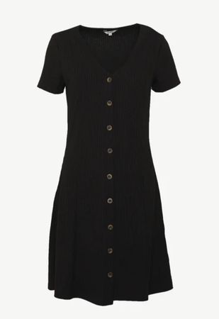  mbyM Schwarzes Sommerkleid, Grösse M, mit Knöpfen — Neu