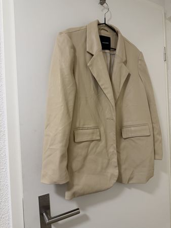 Vero Moda Blazer, beige, Grösse XS, Lederoptik