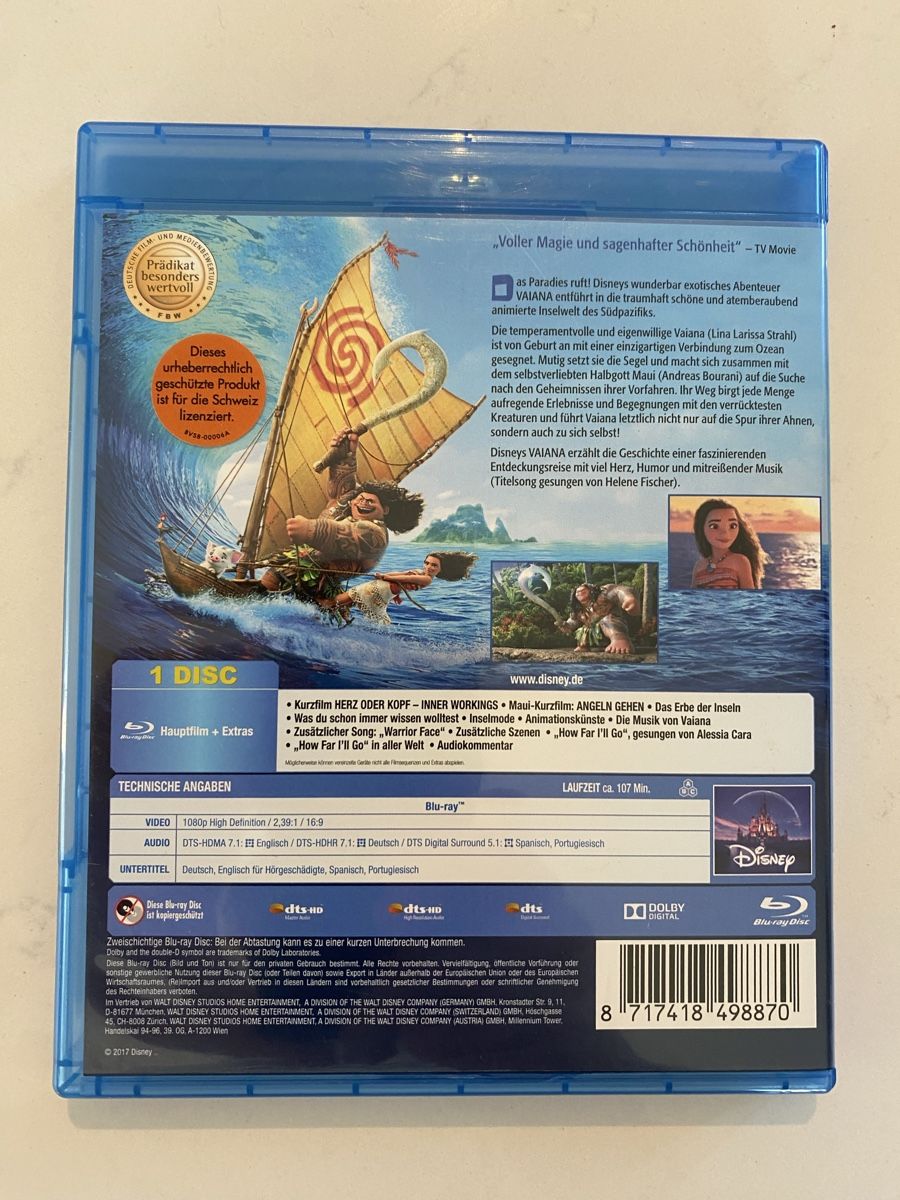 Tutti i DVDs: Disney Vaiana Blu-ray  – Usato da Rüschlikon venduto da Granulat204 1