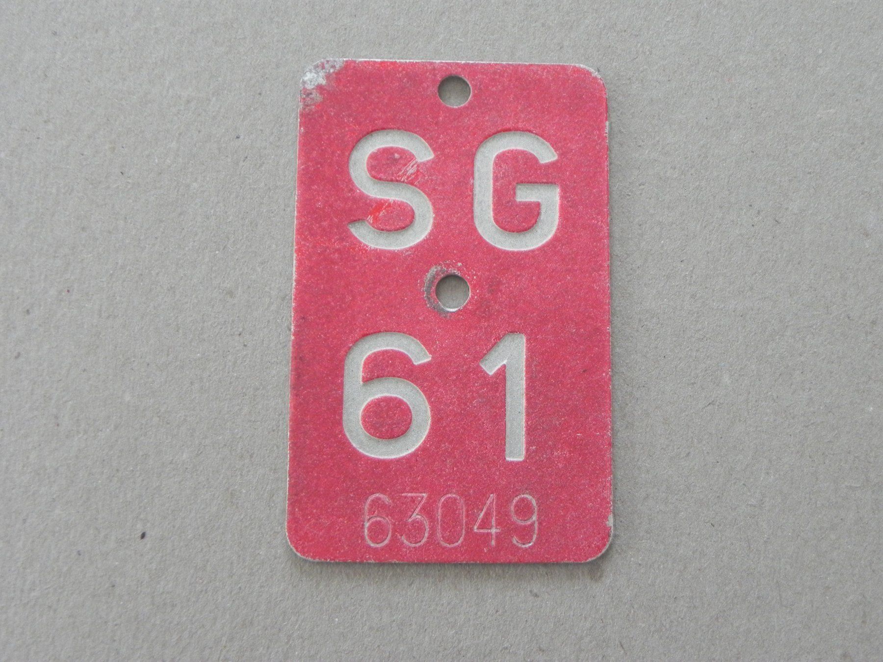 Insegne: Velo Nummer Velonummer Rad 1961 SG 1961 – Usato da Siebnen venduto da krimsie