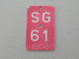 Velo Nummer Velonummer Rad 1961 SG 1961