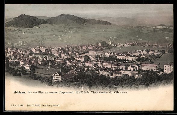 Cartoline postali: AK Hérisau, Vue generale – Usato da Berlin venduto da bartko-reher