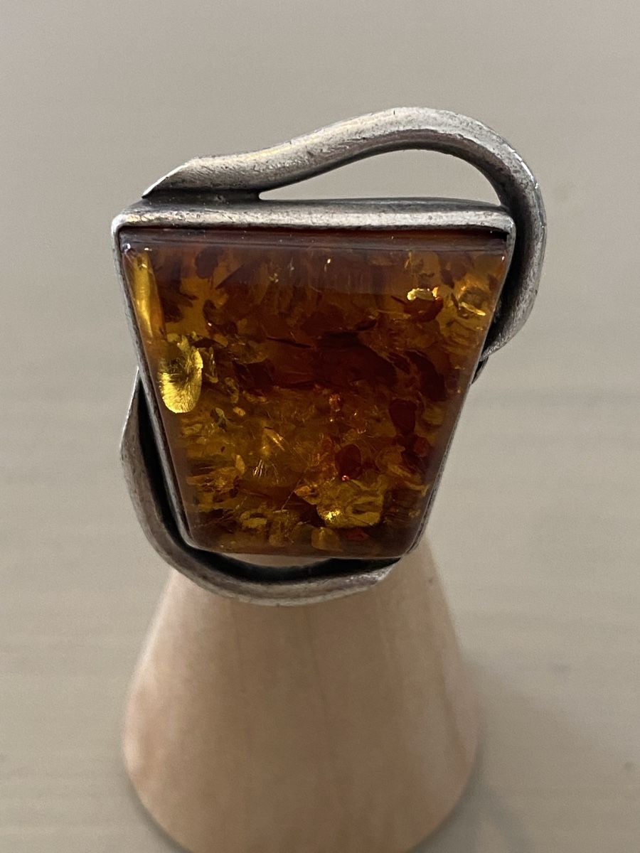 Anelli: Unisex Ring Bernstein Silber – Usato da Birr venduto da Vintage-Liebhaber 1