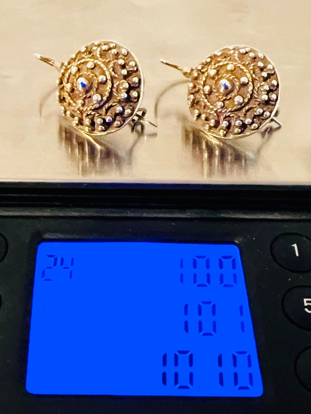 Orecchini pendenti & Orecchini a lobo: Etruscan Gold Plated Silver Earrings – Usato da Rüschlikon venduto da topswissvintage 4