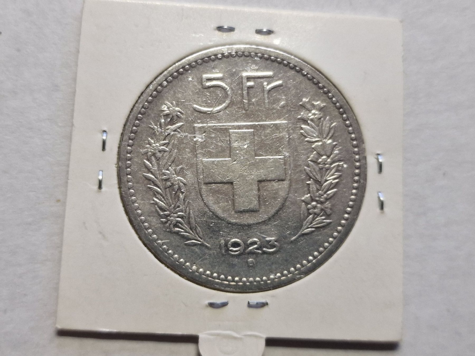 Alle Münzen: 5-Franken 1923 silber. – Gebraucht aus Zürich von Moreira01 1