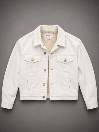 Claudie Pierlot Veste en Jean Fourrée Blanche T36