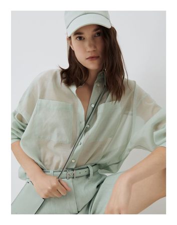 Marella Bluse LISEUR BW Seide Mix transparent anis Gr 34 neu