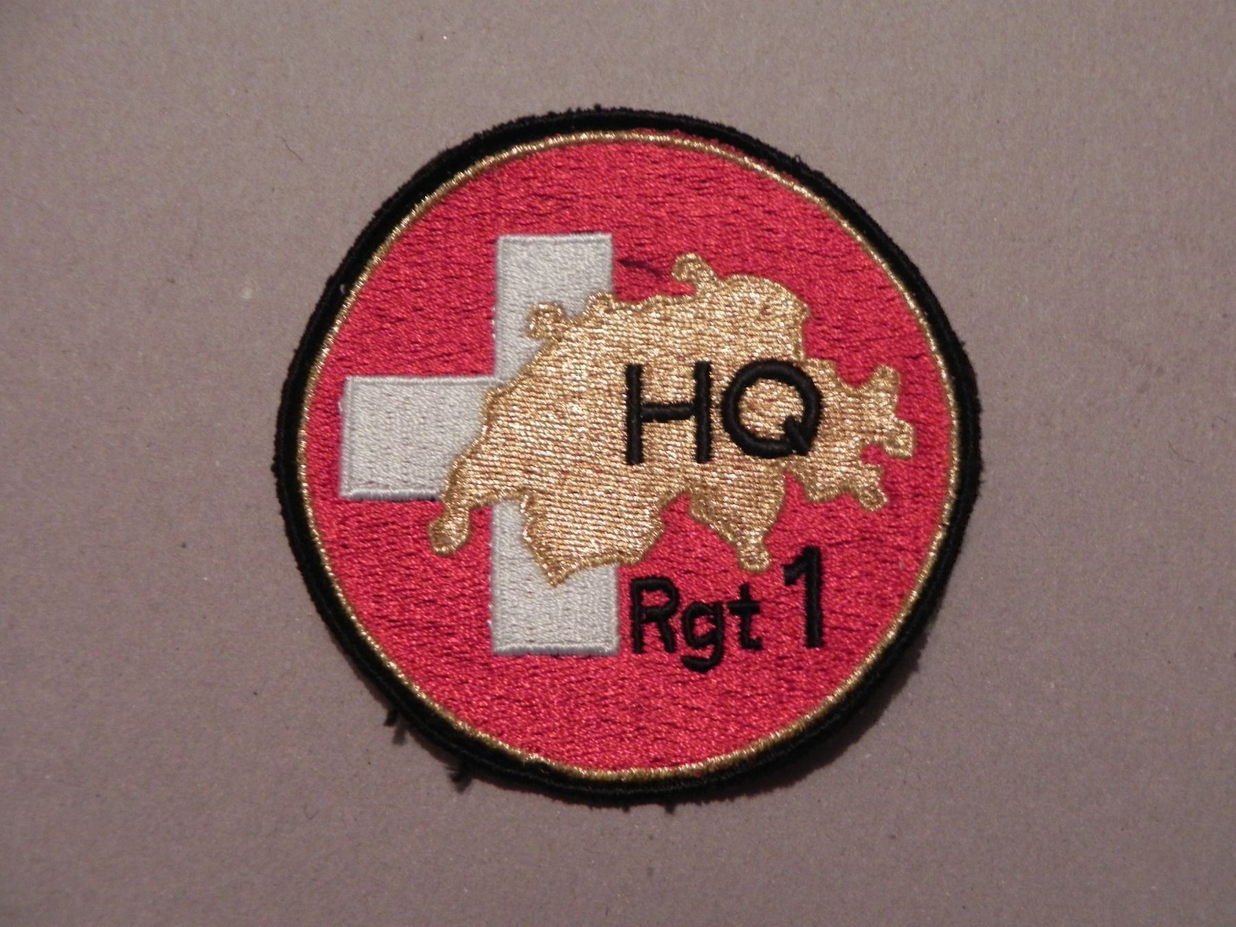 Placchette & Badge: Badge Patch Militär Schweeiz HQ Reg 1 – Usato da Siebnen venduto da krimsie