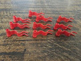 lego 4495a lot de 10 pièces Red Flag 4 x 1 Wave Left