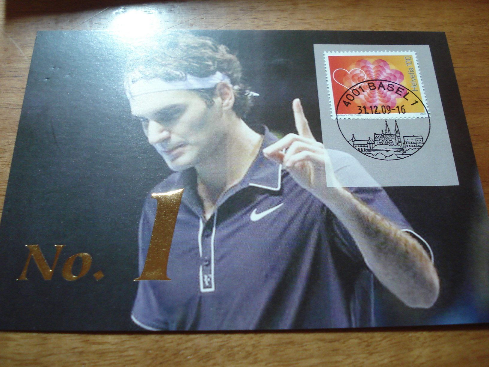 Alle Briefmarken: Maximumkarte Roger Federer 2009, No. 1 – Gebraucht aus Niederwil AG von morostahu