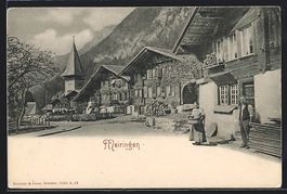 AK Meiringen, Teilansicht mit Kirche