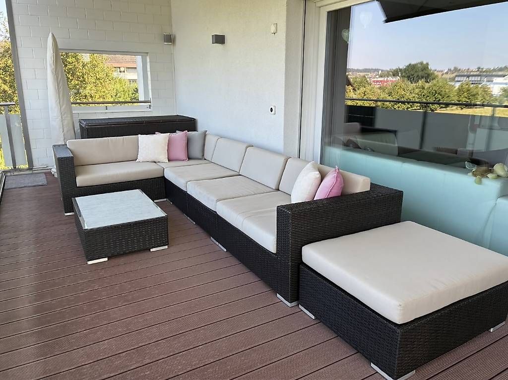 Sofas: Rattan Garten Lounge - Gebraucht - Gratis Selbstabholung – D'occasion à Geuensee par PetraHu