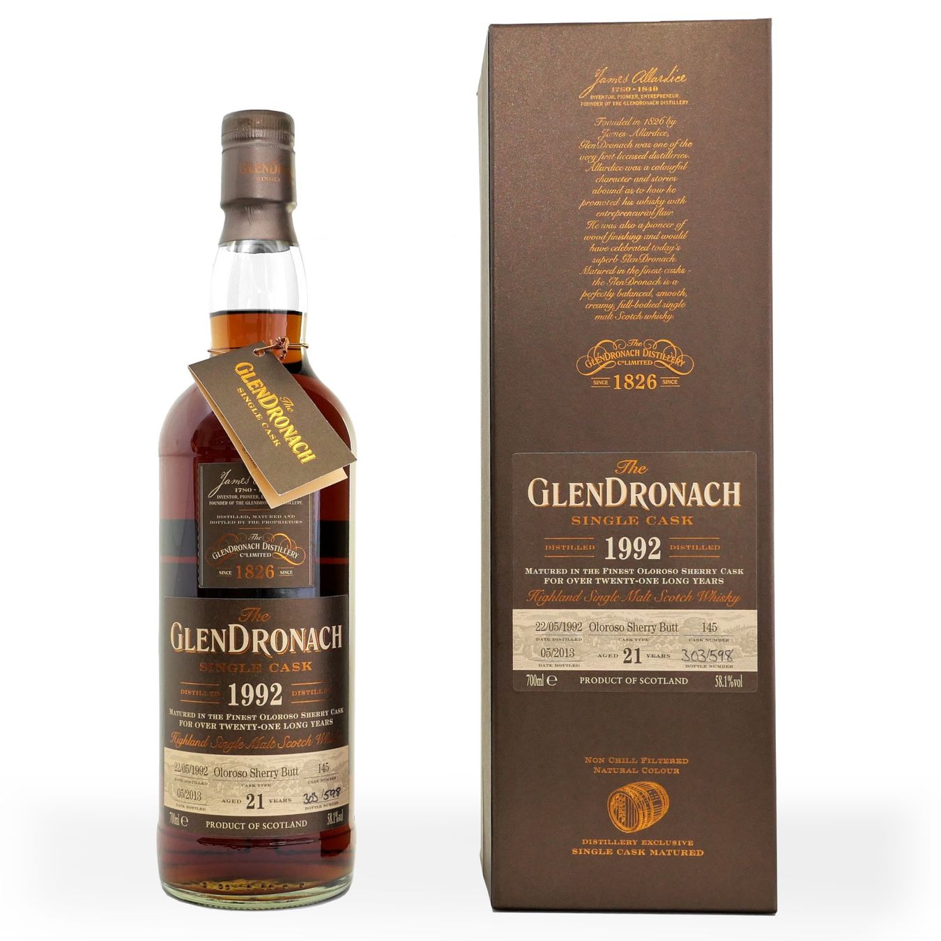 Glendronach Spirituosen: Glendronach 1992 21Y Single Cask 145 Batch 8 58.1% – Neu und originalverpackt aus Wohlen AG von MAXMALT