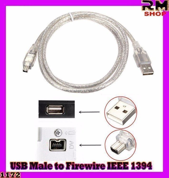 USB Male Naar Firewire IEEE 1394 4 Pin Male ILink Adapter Kabel Voor Sony Dcr Trv75e Dv