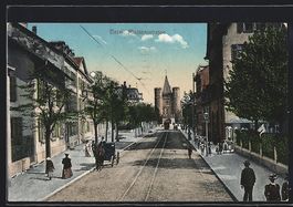 Basel, Missionsstrasse mit Turmgebäude,