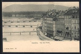 AK Genève, Vue des Ponts