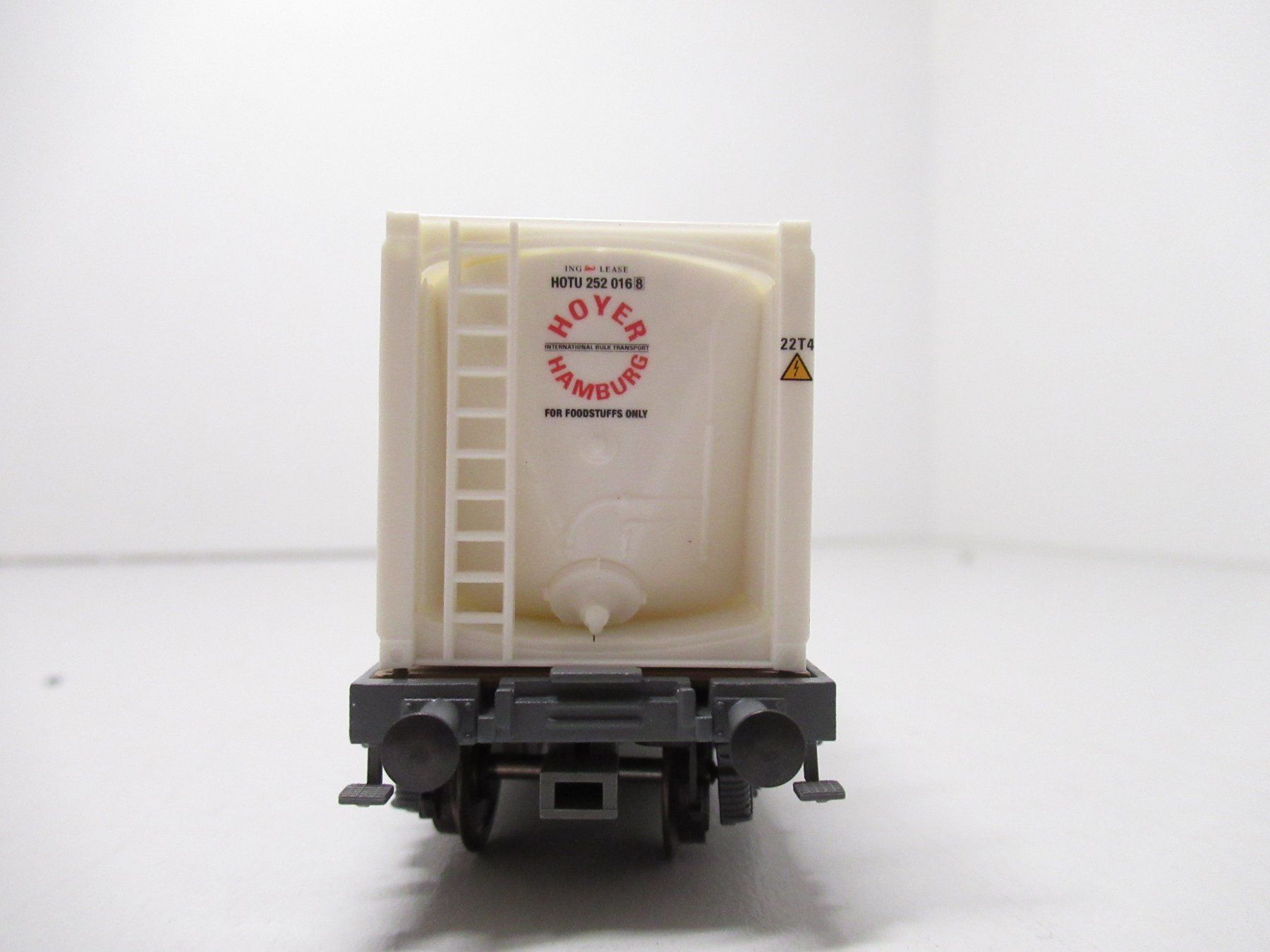 Hag Modellini di ferrovie: HAG 357 SBB CFF FFS Flachwagen mit Hoyer Container Ladung – Usato da Basel venduto da mhmarken 2