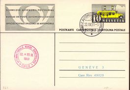 1951 Postkarte Int. Hunde-Ausstellung CHUR (Postauto)