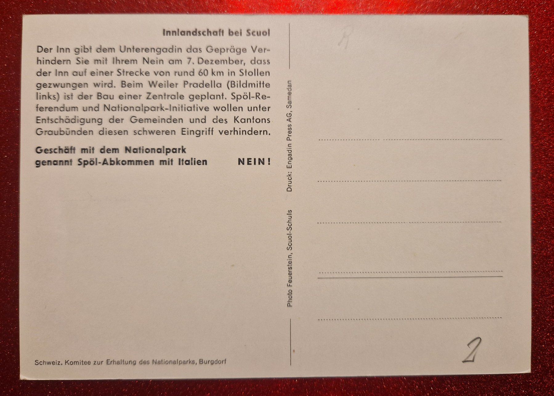 Ansichtskarten: Scuol Innlandschaft 1958 - rar & top – Neu (gemäss Beschreibung) aus Melchnau von Fishel 1