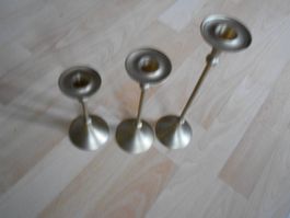 3 Kerzenständer Messing 25 /20/ und 15 cm