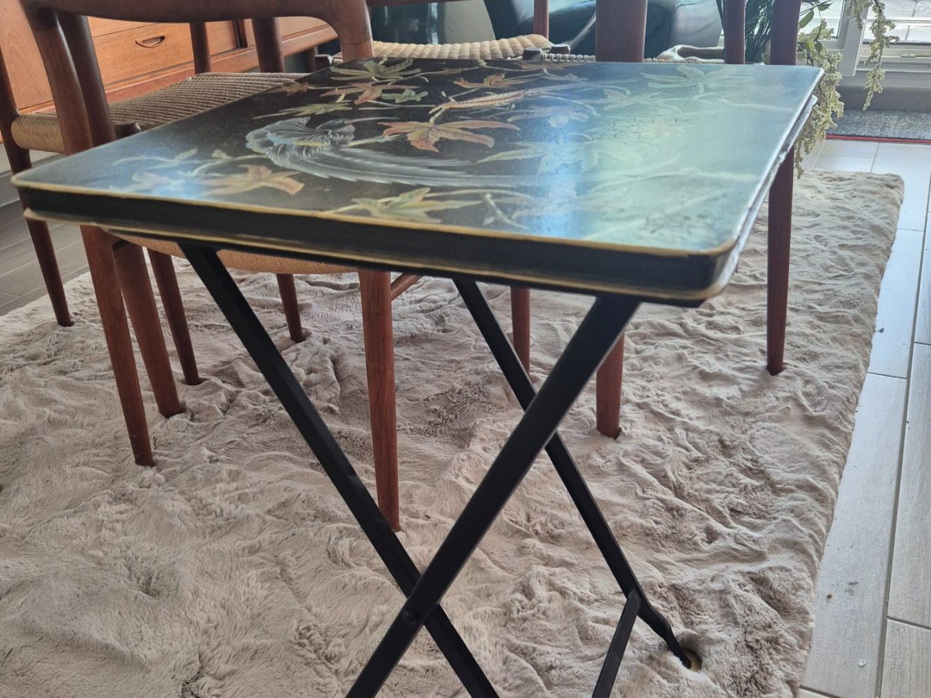 Tische: Table d'appoint métal luable décors oiseaux et fleurs – Gebraucht aus Fully von tameab 3