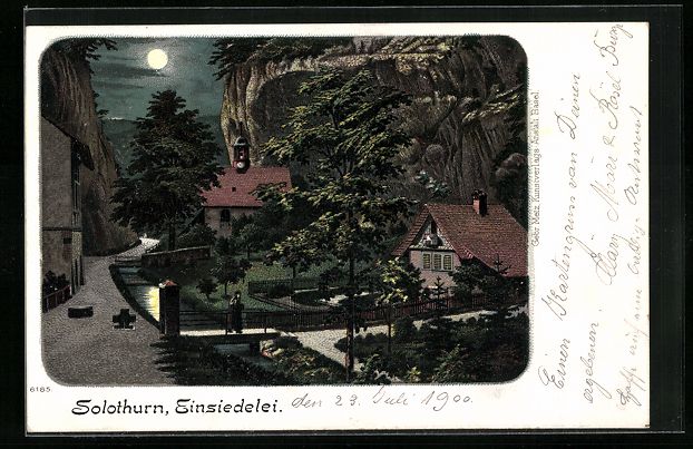 Ansichtskarten: Litho Solothurn, Einsiedelei bei Mondsch – Gebraucht aus Berlin von bartko-reher