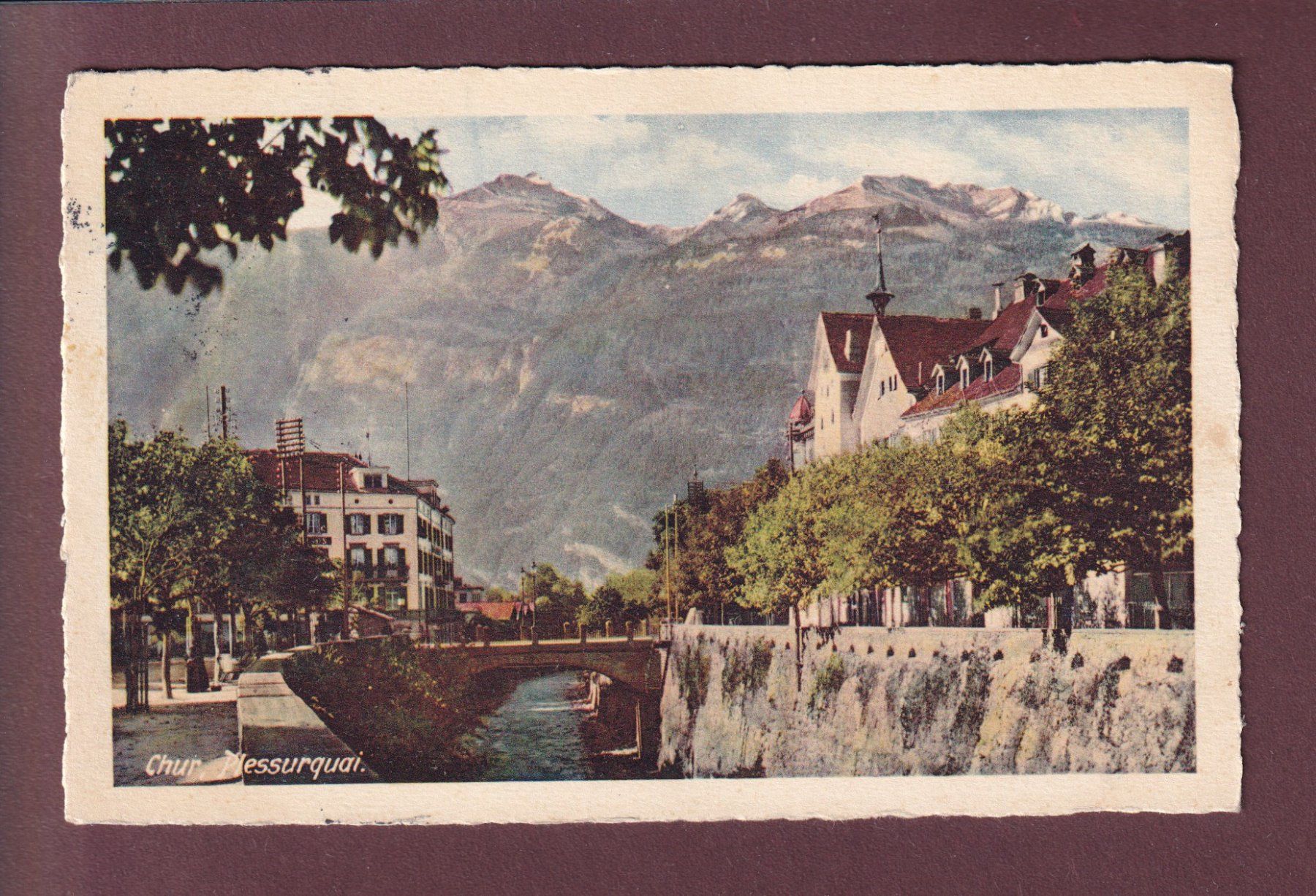 Cartoline postali: CHUR - Plessurquai - 1931 – Usato da Pully venduto da nicecards