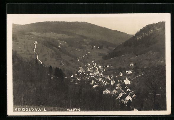 Cartoline postali: Reigoldswil, Blick vom Berg auf den Ort – Usato da Berlin venduto da bartko-reher