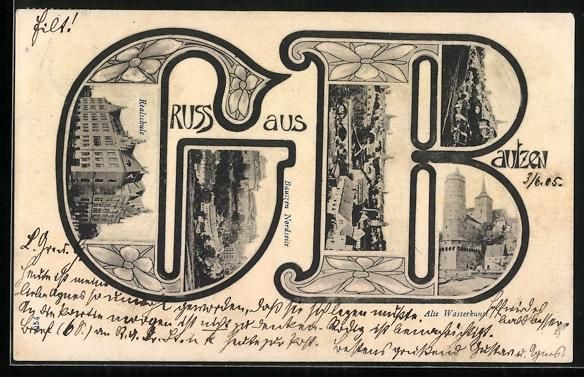 Cartoline postali: Grusskarten-AK Bautzen, Realschule, Alte – Usato da Berlin venduto da bartko-reher