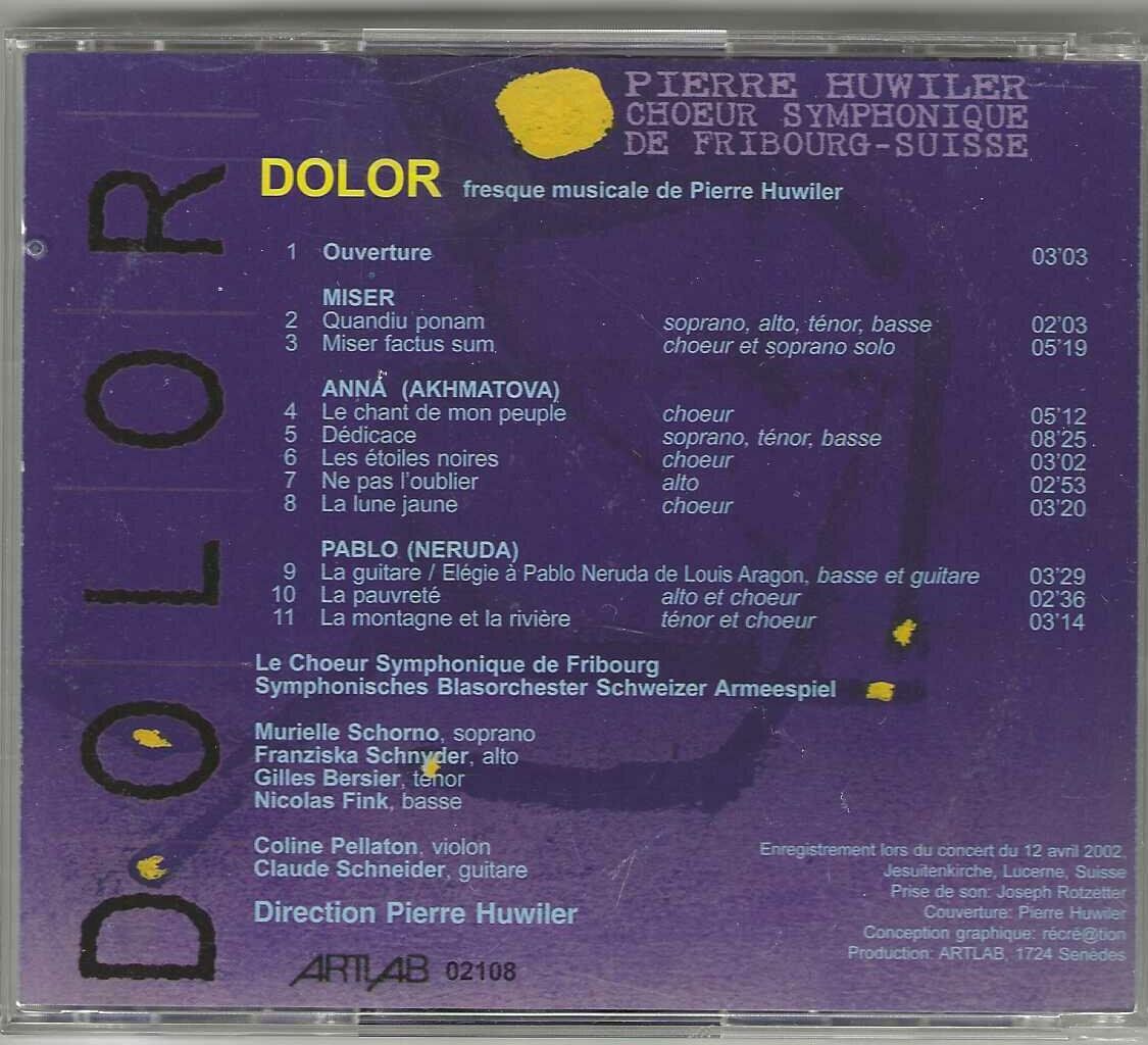 CD: DOLOR - Symphonisches Blasorchester Schweizer Armeespiel – Usato da Genève venduto da CDLPBookS 1