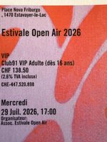 2 billets pour GIMS ESTIVALE ESTAVAYER MERCREDI 29.07.2026
