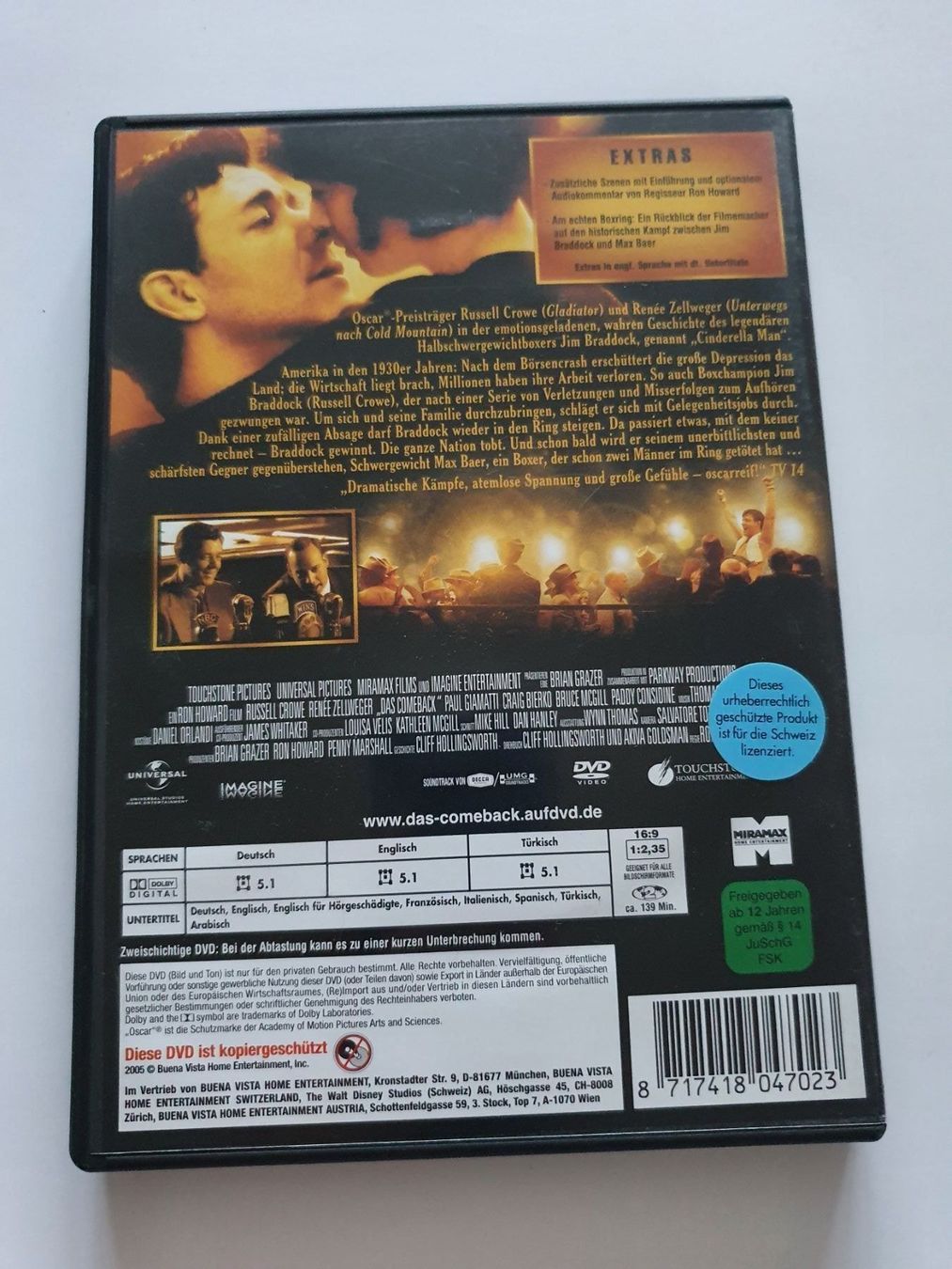 Tutti i DVDs: Cinderella Man ( Das Comeback ) DVD – Usato da Oberdorf BL venduto da BaldenEagle 1