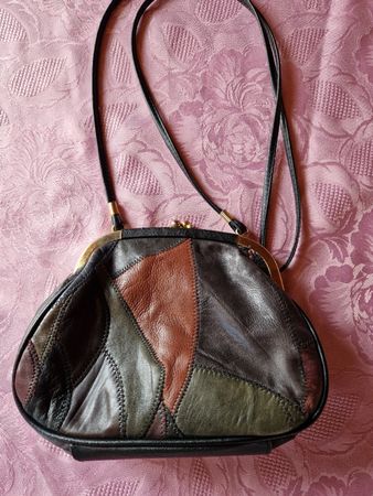 Elegante Vintage Leder Patchwork Handtasche Claudio Ferrici