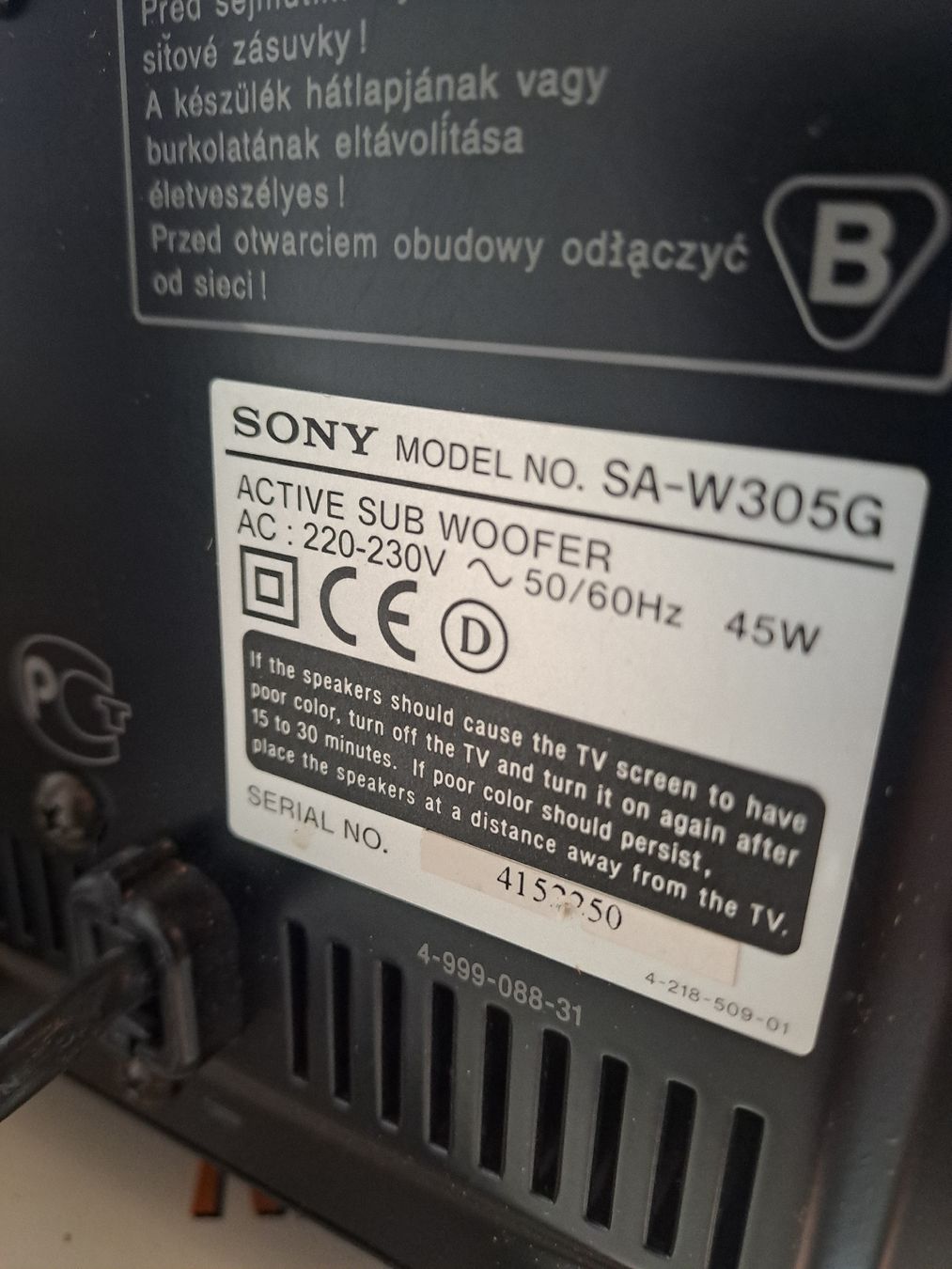 Sony Haut-parleurs: SONY Super Acoustically Loaded Woofer – D'occasion à Uetendorf par Essiggurken 4