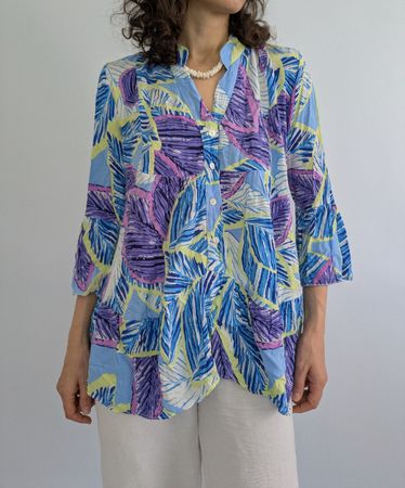 Sommerliche Bluse mit speziellem Muster, Grösse M Viskose