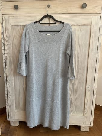 Neuwertig Romantisches Strickkleid 36, Poetry aqua