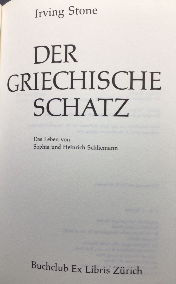Bücher: Irving Stone - Troja entdeckt - Das Leben der Schliemanns – Neu (gemäss Beschreibung) aus Ennetbaden von Nab2012 1