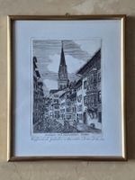 Kupferstich der St. Laurenzenkirche St. Gallen von W. Kuster
