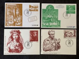 Lot 4 enveloppes premier jour France art timbrée