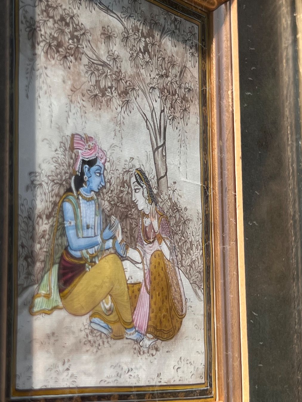 Gemälde: Krishna & Radha miniature art – Gebraucht aus Lausanne von NYC67 3