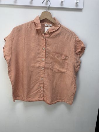 Lachsrosa Leinenbluse von KCA gr L