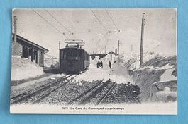 Gornergrat - Gare - Station - Zahnradbahn im Frühling - 1919